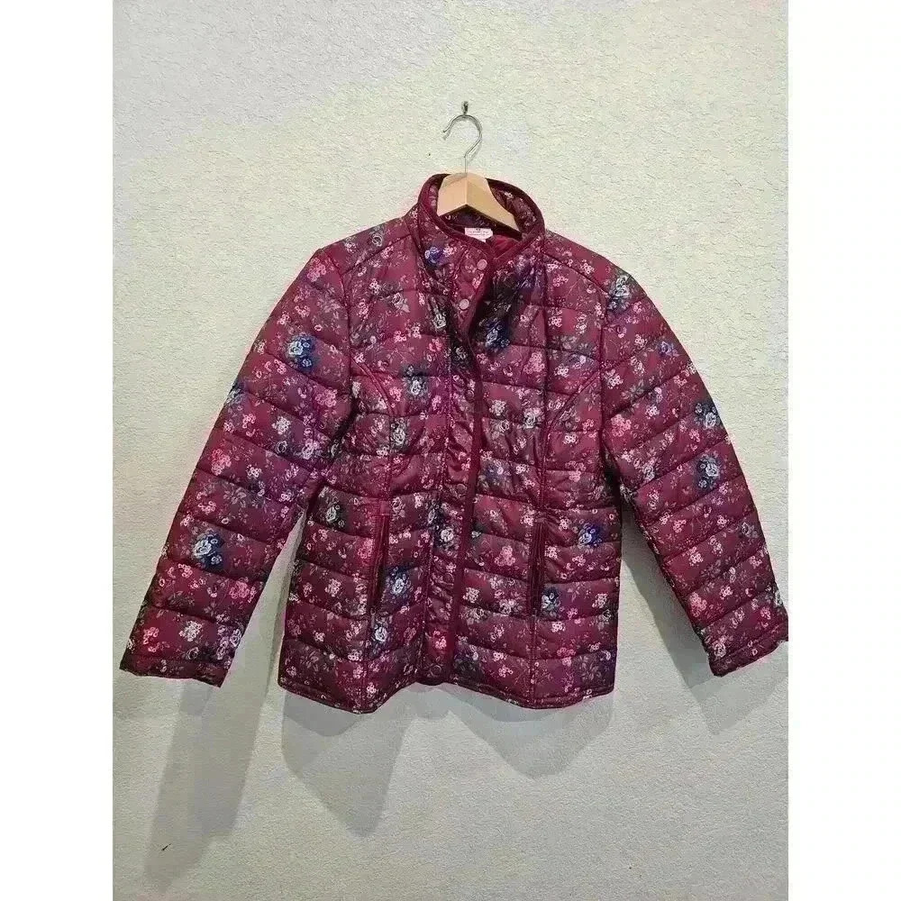 Limited-Edition Floral Channel Quilted Jacket Sz PM